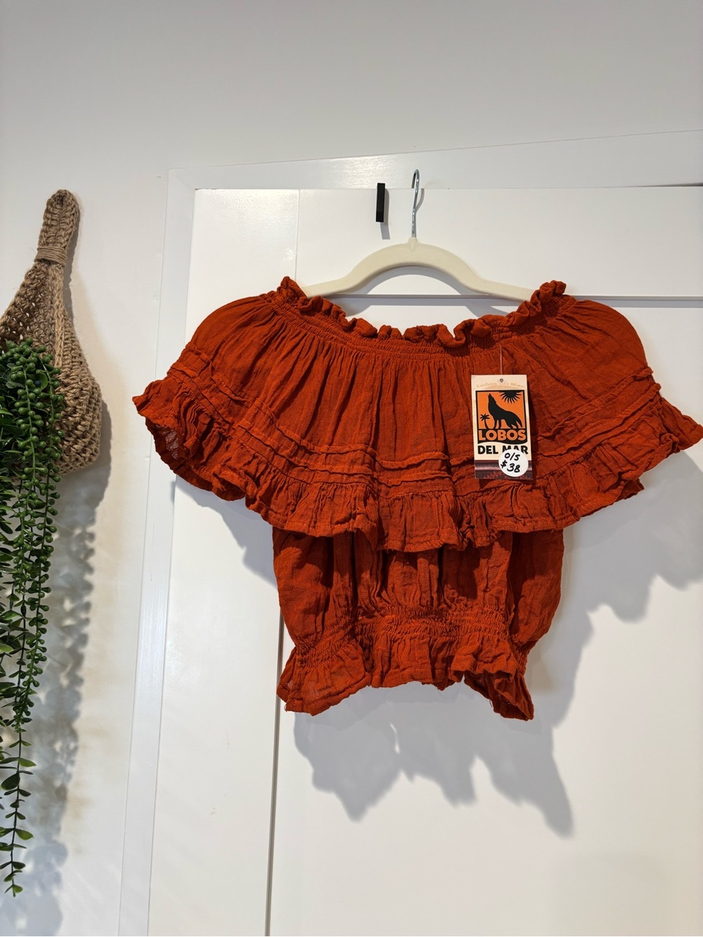 Lobos Del Mar off the shoulder bohemian top